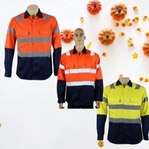 HI VIS TWO TONE C/DRILL SHIRTS WITH R/TAPE