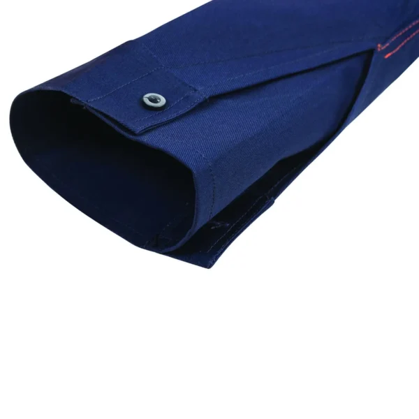 HI VIS CLOSED FRONT COTTON DRILL SHIRT WITH SEMI GUSSET SLEEVES - Image 3