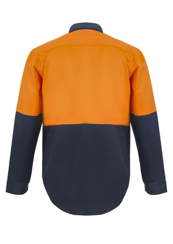 HI VIS CLOSED FRONT COTTON DRILL SHIRT WITH SEMI GUSSET SLEEVES - Image 5