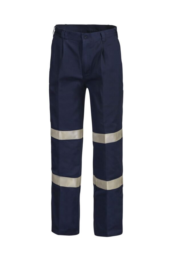 REFLECTIVE SINGLE PLEAT COTTON DRILL INDUSTRIAL LAUNDRY TROUSER