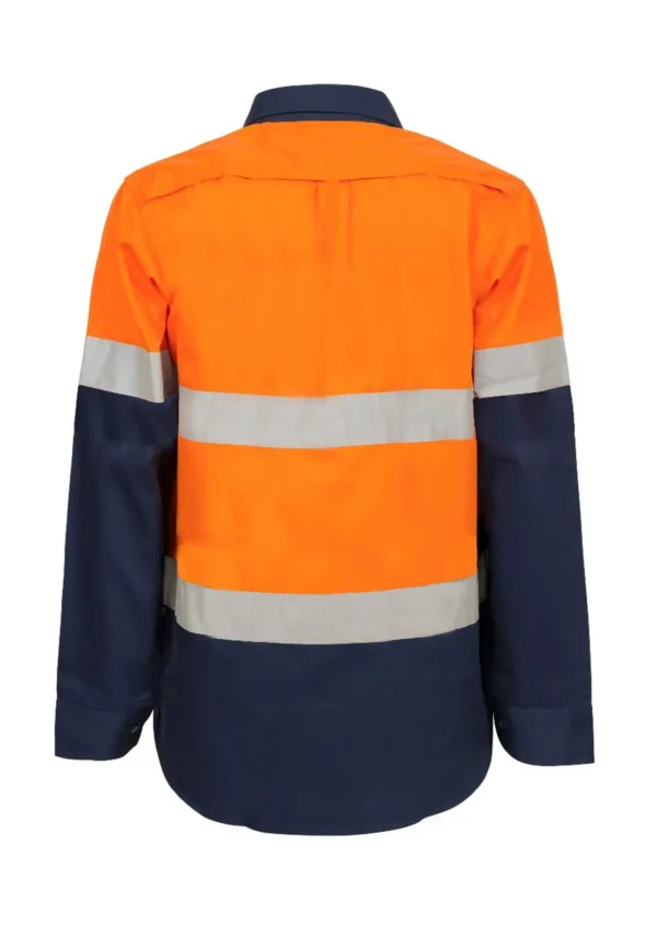 MATERNITY LIGHTWEIGHT HI VIS LONG SLEEVE VENTED REFLECTIVE COTTON DRILL SHIRT - Image 3