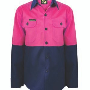 KIDS LIGHTWEIGHT LONG SLEEVE COTTON DRILL SHIRT