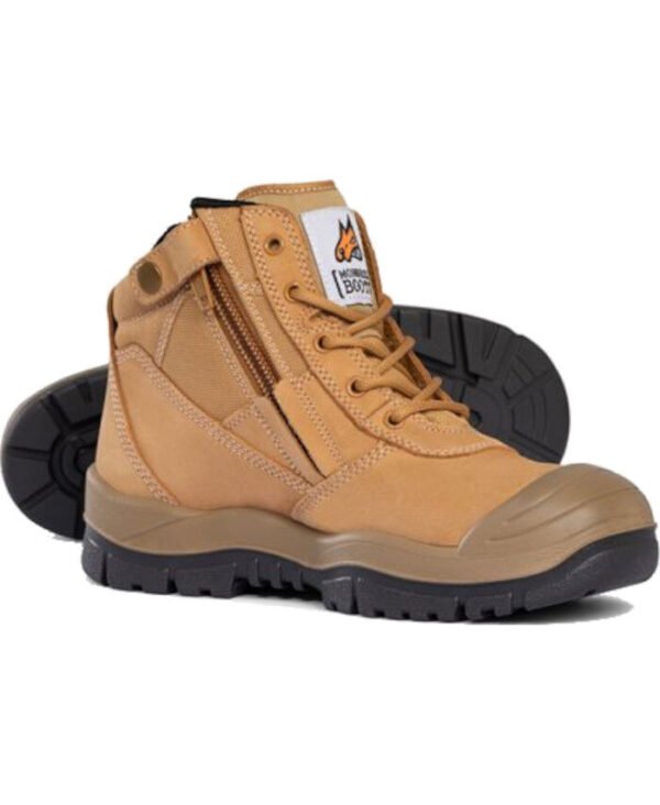 Mongrel 461050 Work Boots. Steel Toe Safety. Zip-Sider, Scuff Cap