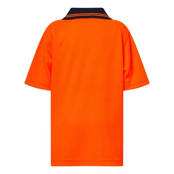 KIDS HI VIS SHORT SLEEVE MICROMESH POLO WITH POCKET - Image 5