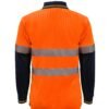 HI VIS LONG SLEEVE MICROMESH REFLECTIVE POLO WITH POCKET - Image 4