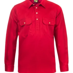 LIGHTWEIGHT LONG SLEEVE CLOSED FRONT COTTON DRILL SHIRT