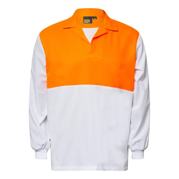 HI VIS LONG SLEEVE FOOD INDUSTRY JACSHIRT WITH MODESTY INSERT