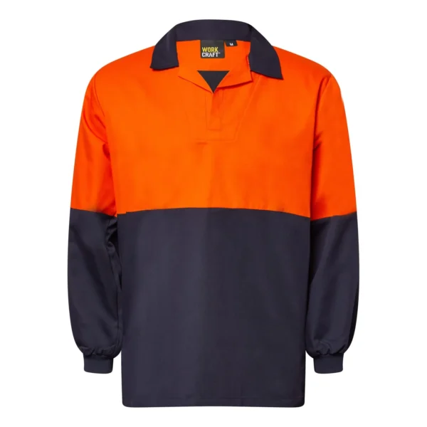 HI VIS LONG SLEEVE FOOD INDUSTRY JACSHIRT WITH MODESTY INSERT