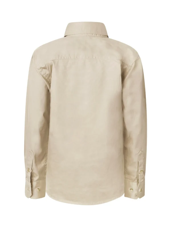 KIDS LIGHTWEIGHT LONG SLEEVE CLOSED FRONT COTTON DRILL SHIRT - Image 8