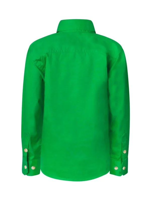 KIDS LIGHTWEIGHT LONG SLEEVE CLOSED FRONT COTTON DRILL SHIRT - Image 9