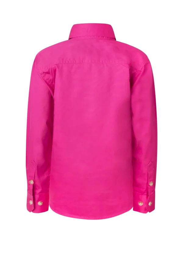 KIDS LIGHTWEIGHT LONG SLEEVE CLOSED FRONT COTTON DRILL SHIRT - Image 10