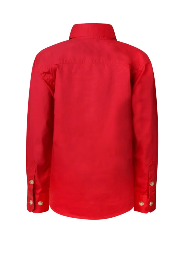 KIDS LIGHTWEIGHT LONG SLEEVE CLOSED FRONT COTTON DRILL SHIRT - Image 11