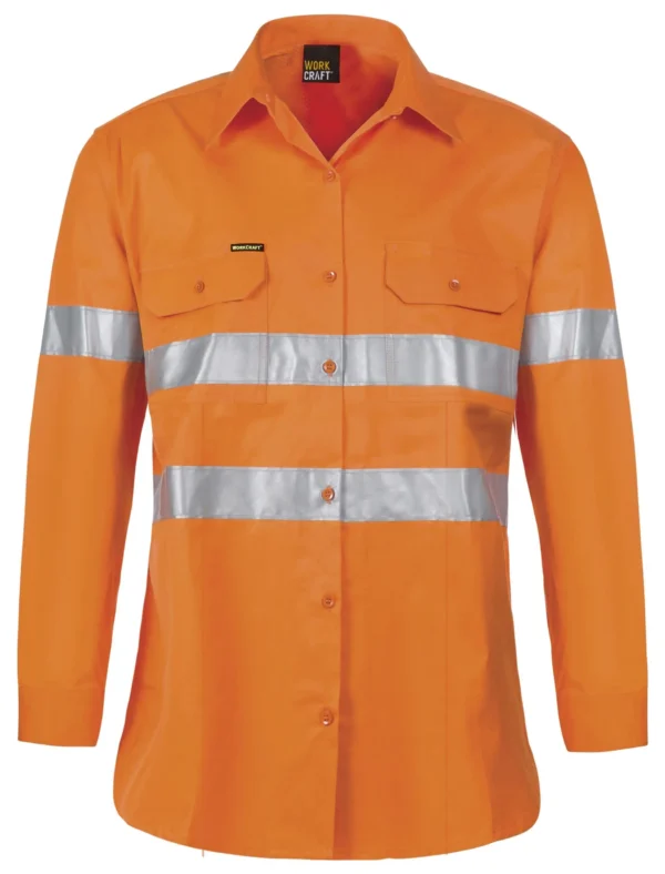LADIES LIGHTWEIGHT HI VIS LONG SLEEVE VENTED REFLECTIVE SHIRT