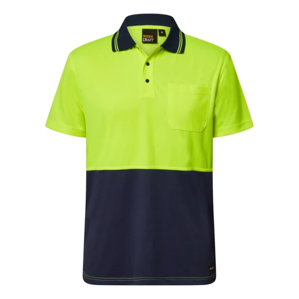 HI VIS SHORT SLEEVE MICROMESH POLO WITH POCKET - Image 3