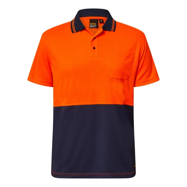 HI VIS SHORT SLEEVE MICROMESH POLO WITH POCKET - Image 4