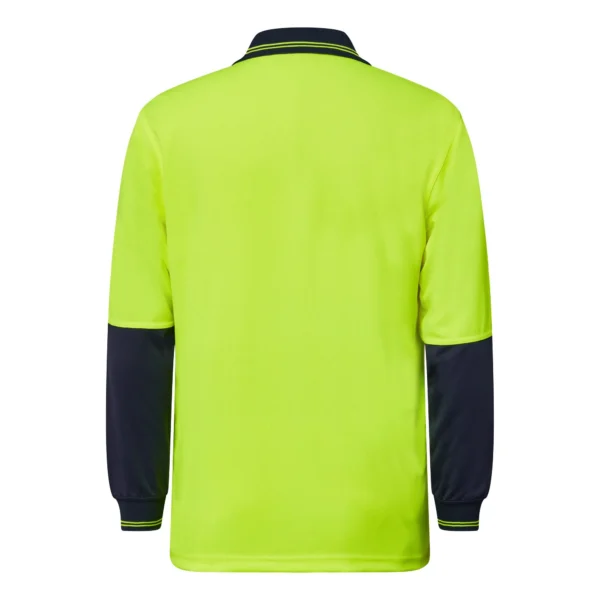 HI VIS LONG SLEEVE MICROMESH POLO WITH POCKET - Image 3