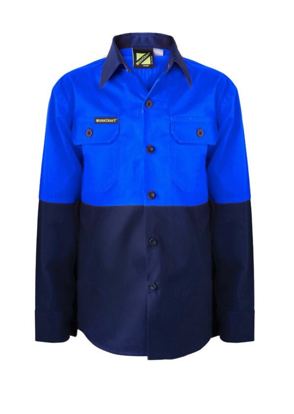 KIDS LIGHTWEIGHT LONG SLEEVE COTTON DRILL SHIRT