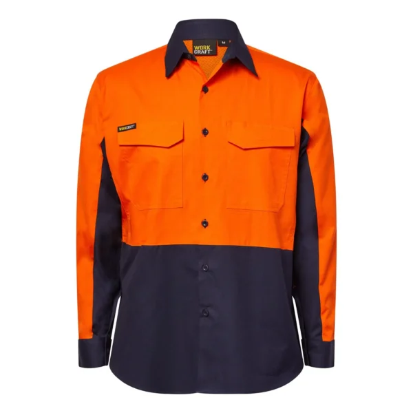 HI VIS LONG SLEEVES VENTED RIPSTOP SHIRT