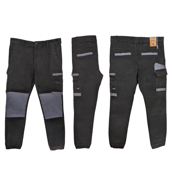 Men's Cargo Cotton Drill Work Pants UPF 50+ Pockets Tradies Workwear Trousers - Image 5