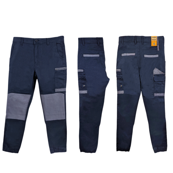 Men's Cargo Cotton Drill Work Pants UPF 50+ Pockets Tradies Workwear Trousers - Image 4