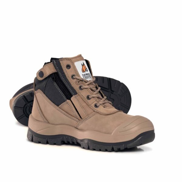 Mongrel 461060 Work Boots. Steel Toe Safety. Zip-Sider, Scuff Cap