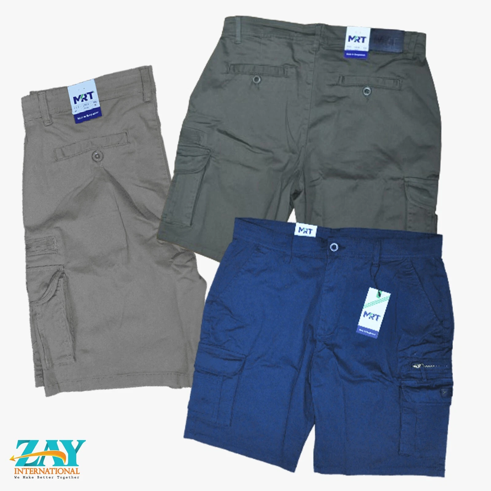 Multi Pocket ZAY Workwear Men's Cargo Shorts Cotton Spandex 280GSM Heavy Duty