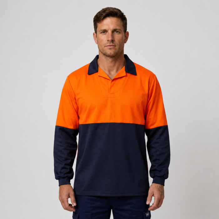 HI VIS LONG SLEEVE FOOD INDUSTRY JACSHIRT WITH MODESTY INSERT