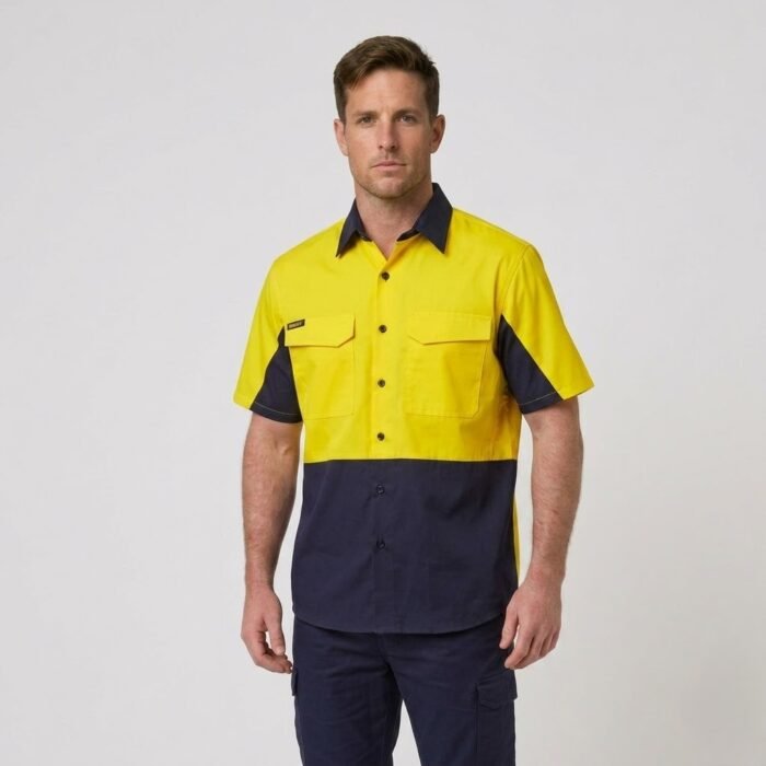 HI VIS SHORT SLEEVE VENTED RIPSTOP SHIRT