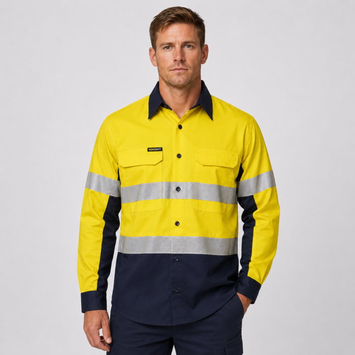 HI VIS LONG SLEEVES VENTED REFLECTIVE RIPSTOP SHIRT