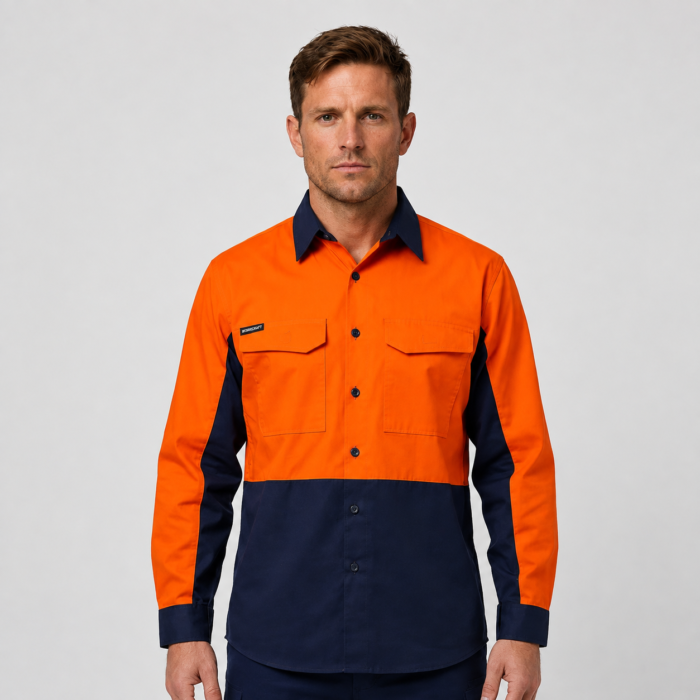 HI VIS LONG SLEEVES VENTED RIPSTOP SHIRT