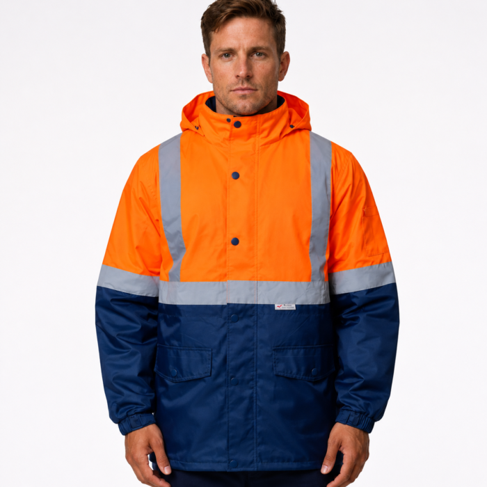 HI VIS JACKET-FLEECE LINING WITH TAPE