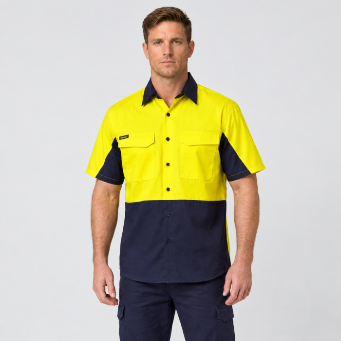 HI VIS SHORT SLEEVE VENTED RIPSTOP SHIRT