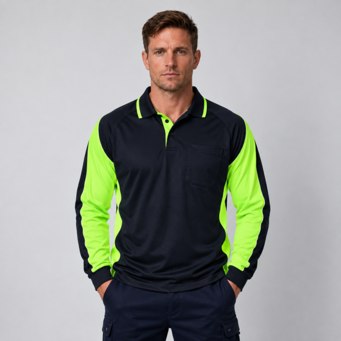 HI VIS L/S WORK POLO
