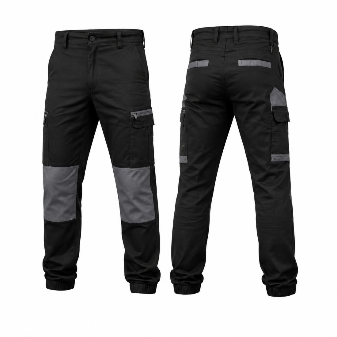 Workwear Men's Cargo Cotton Drill Work Pants UPF 50+ Pockets Tradies Trousers