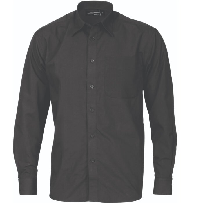 Polyester Cotton Business Shirt - Long Sleeve Corporate Work Shirt