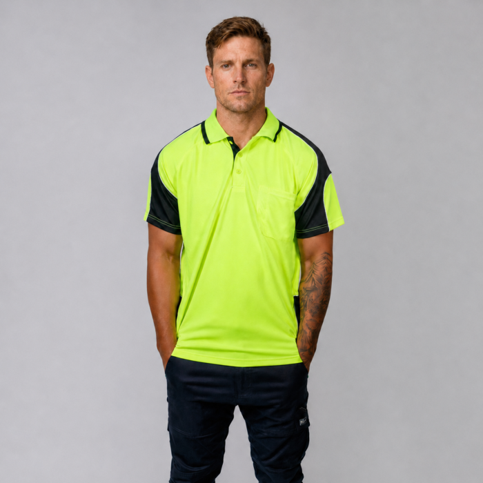 Hi-Vis Short Sleeve Safety Work Polo Shirt | High Visibility Workwear