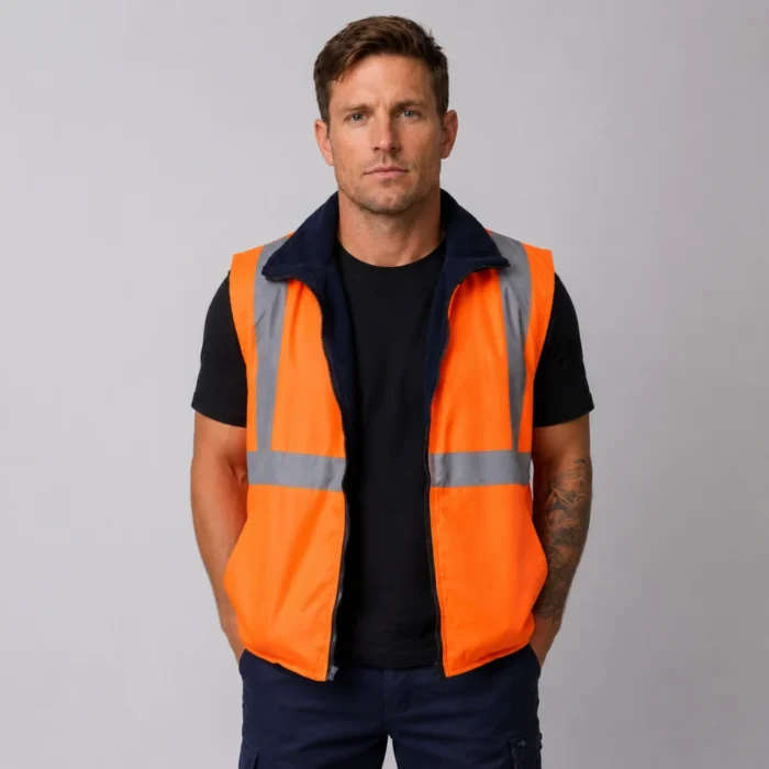 Hi-Vis Reversible Safety Vest with Reflective Tape
