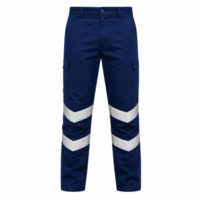 Heavy Duty Cotton Drill Work Pants with Reflective Tape