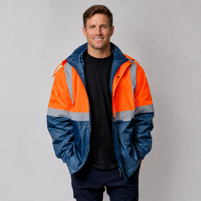 Hi-Vis Fleece-Lined Safety Jacket with Reflective Tape