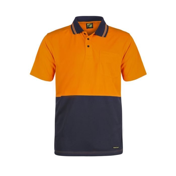 Hi Vis Short Sleeve Cotton Back Polo with Pocket - AS/NZS Compliant