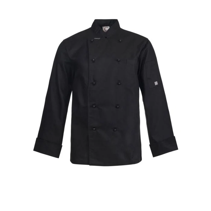 Lightweight Executive Black Chefs Jacket - Long Sleeve