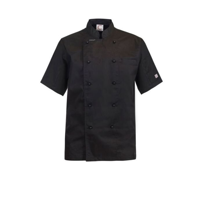 Lightweight Executive Black Chefs Jacket - Short Sleeve