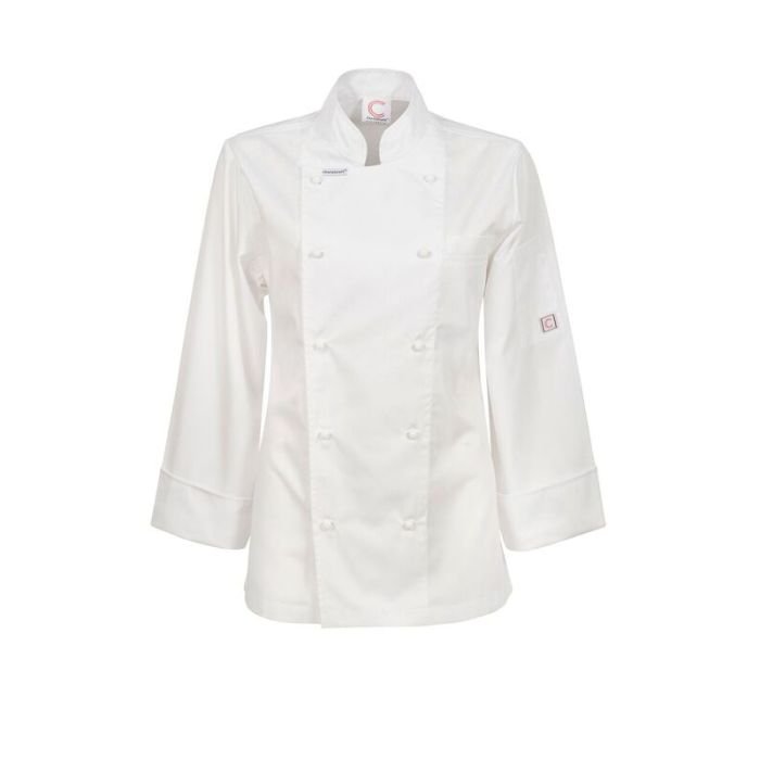 Ladies Lightweight Executive White Chefs Jacket - Long Sleeve