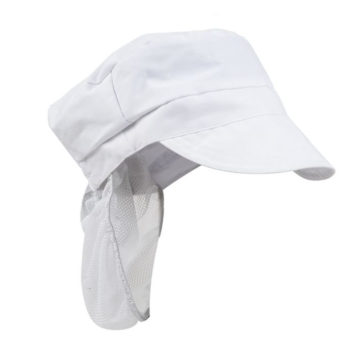 Food Industry Peak Cap with Hair Net - Elastic Back