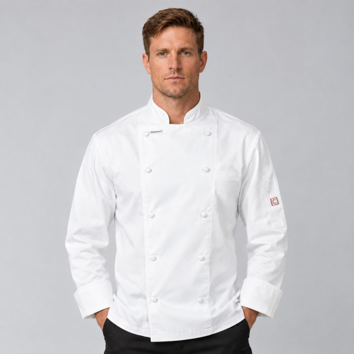 Ladies Lightweight Executive White Chefs Jacket - Long Sleeve