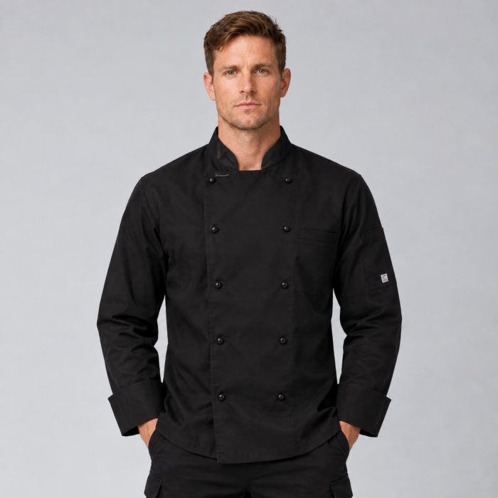 Lightweight Executive Black Chefs Jacket - Long Sleeve