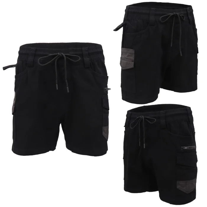 Mens Cargo Cotton Work Shorts - 10 Pocket Tradie Utility Shorts