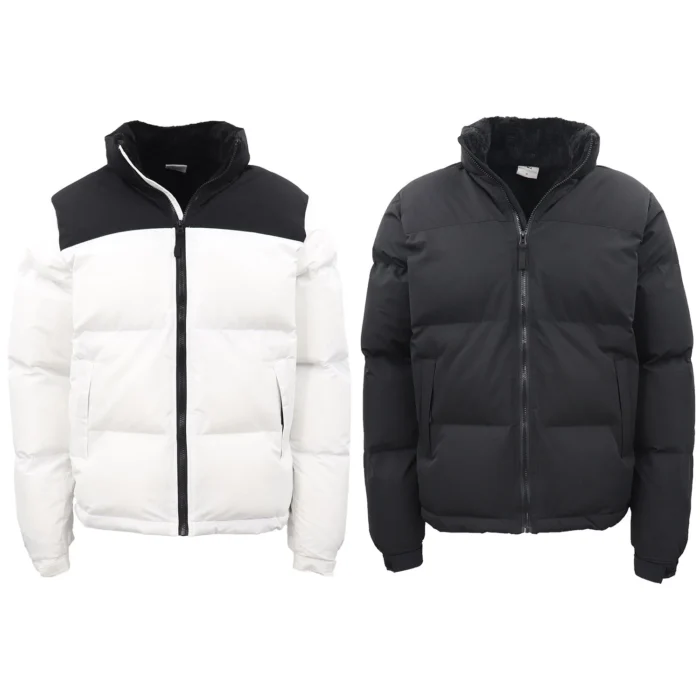 Men's Heavyweight Puffer Down Jacket - Fur Lined Quilted Winter Coat