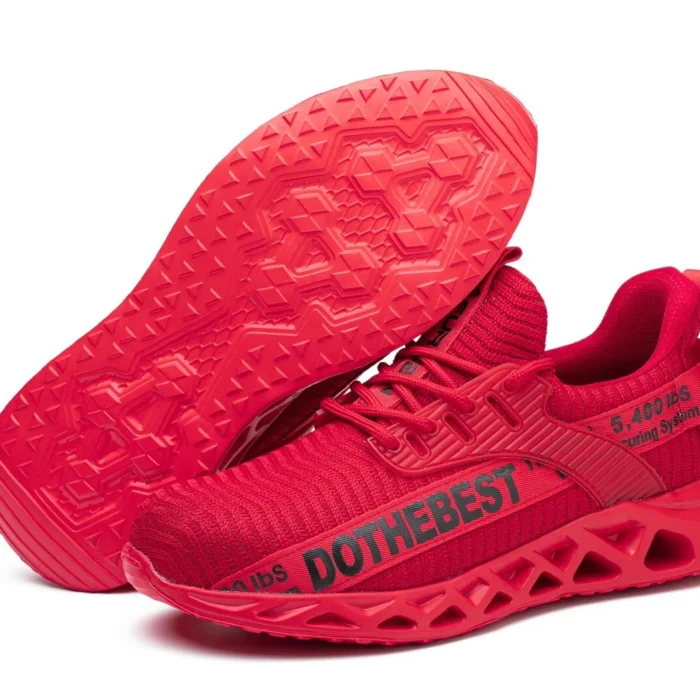MARATHON Super Light Steel Toe Anti-Penetration Work Shoes - Fancy Red