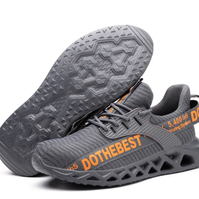 MARATHON Super Light Steel Toe Anti-Penetration Work Shoes - Fancy Grey